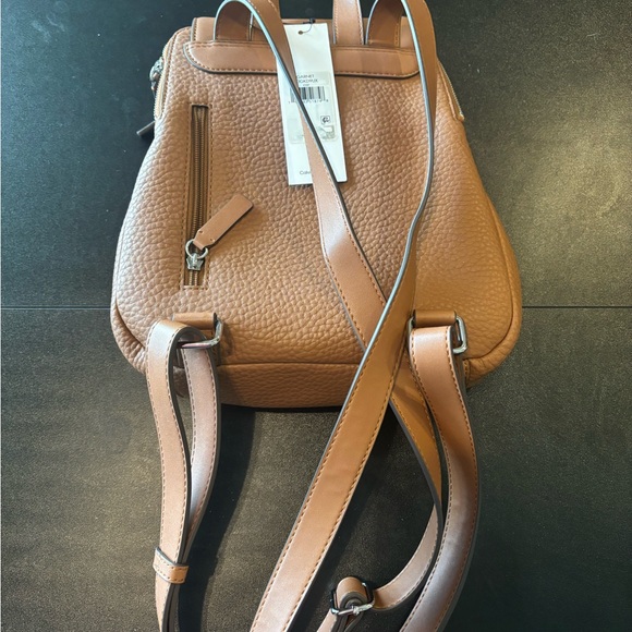 calvin klein hayden signature leather backpack Calvin Klein Brown Leather Backpack